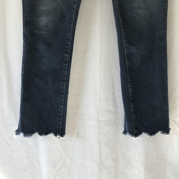 Paige Jacqueline Straight Jeans Womens 28 Blue Stretch 27" Inseam Frayed Hem - Picture 4 of 14
